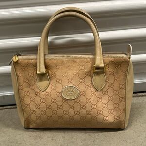 Vintage Gucci light beige monogram handbag